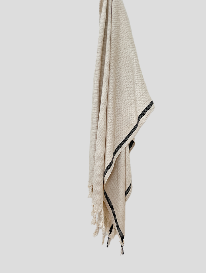 Sort vandret stribe - KAPSELSAMLING - Porto Håndklæder