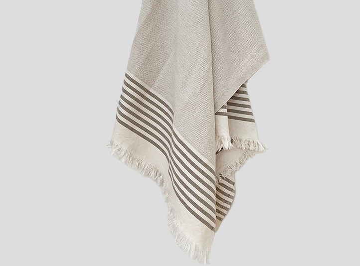 Brown Single Border Stripe - CAPSULE COLLECTION - Porto Towels