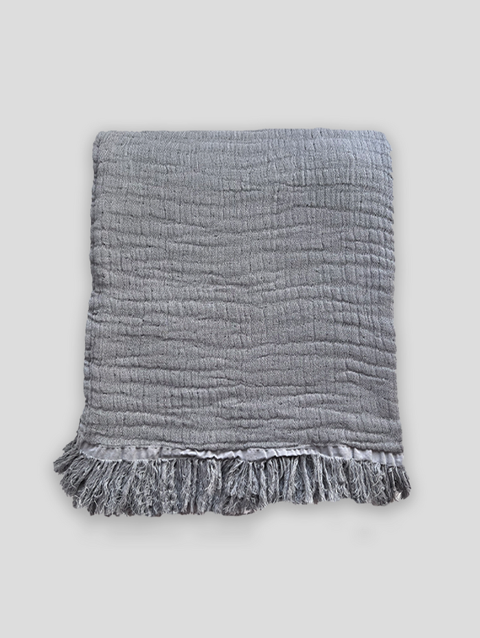 Fog Grey - Antibacterial Stockholm Throw Blanket